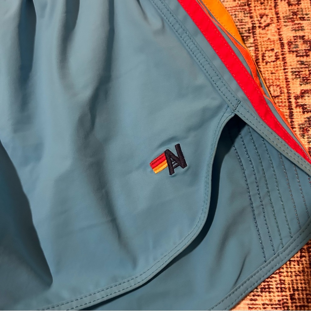 Aviator Nation 5 Stripe Flex Board Shorts Neon Blue Rainbow Small - Picture 6 of 8